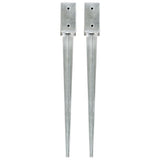 Vidaxl ground pins 2 pcs 7x7x75 cm galvanized steel silver colored