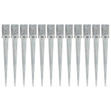 Vidaxl Ground pins 12 pcs 9x9x75 cm galvanized steel silver colored