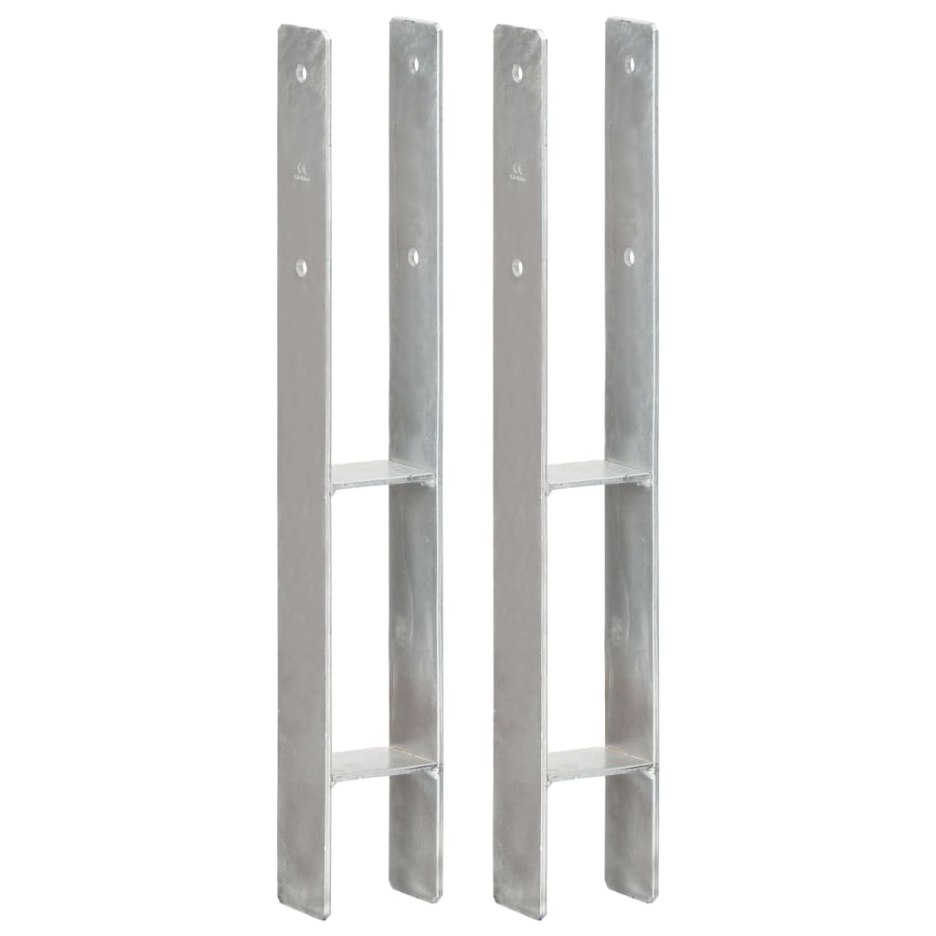 Vidaxl gemahlene Anker 2 PCs 8x6x60 cm verzinkter Stahl Silber gefärbt