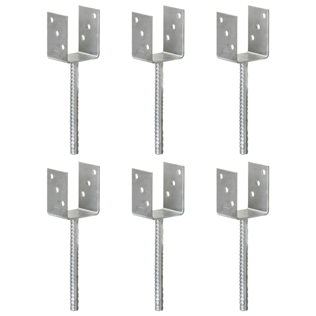 Vidaxl gemahlene Anker 6 PCs 8x6x30 cm verzinkter Stahl Silber gefärbt