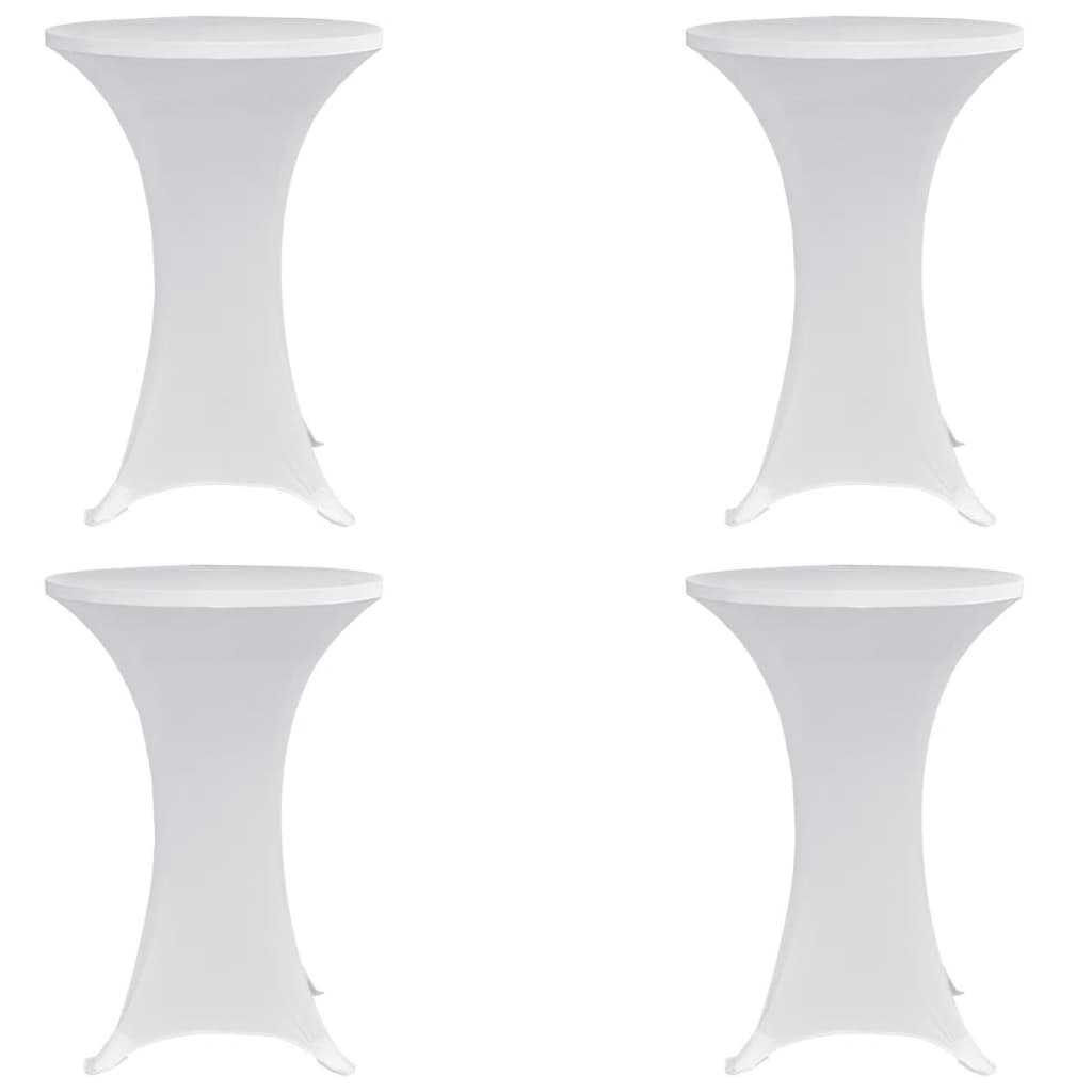 Vidaxl Cubierta de mesa de pie 4 st estiramiento Ø70 cm blanco