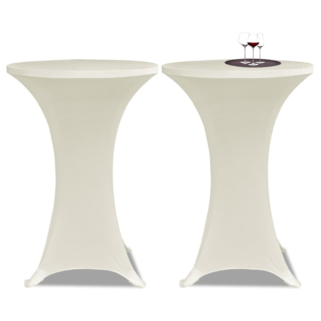 Vidaxl Standing Table Cover 4 st Stretch Ø70 cm creme