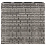 VIDAXL -Pflanzer mit 4 Töpfen 2 PCs Poly Rattan Grey angehoben