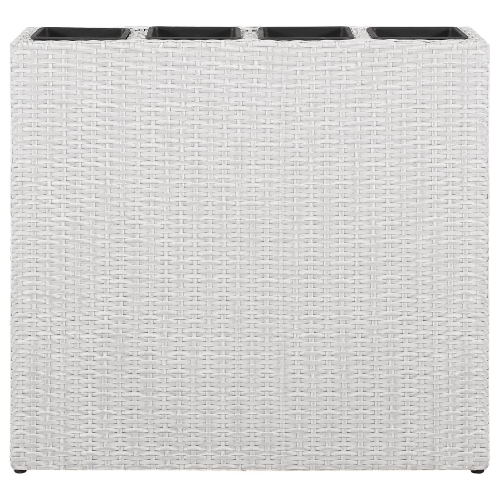 Boîte de planification Vidaxl surélevée avec 4 pots 2 St Poly Rattan White