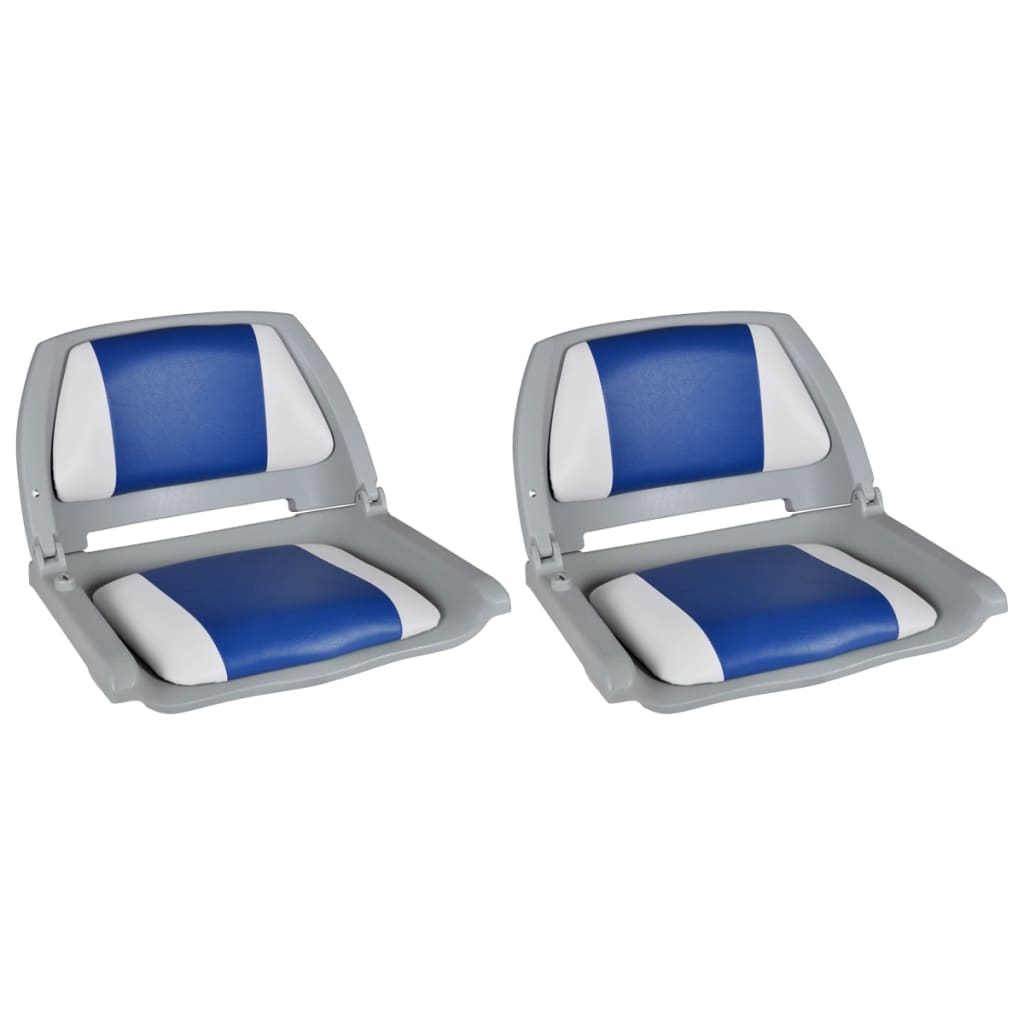 Vidaxl Boat chairs 2 pcs folding backrest 41x51x48 cm blue white