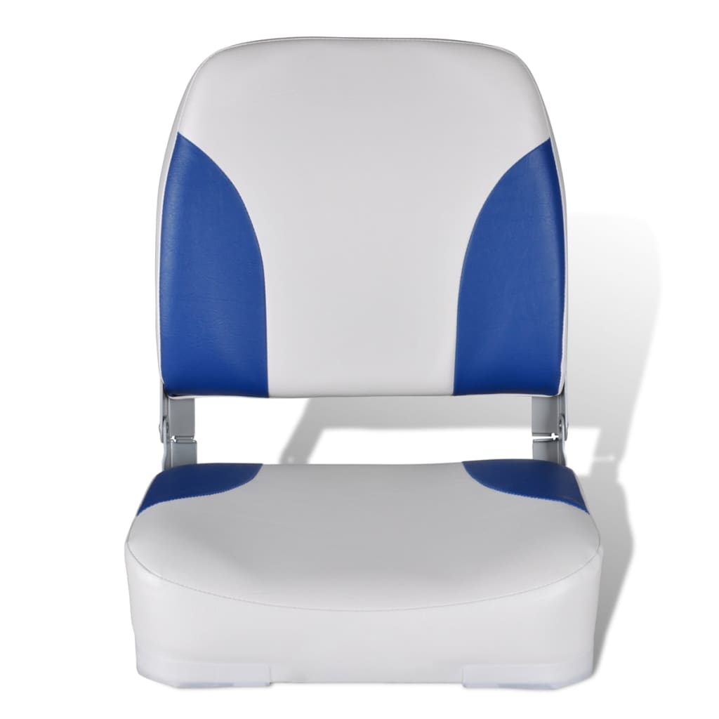 Vidaxl Boat chairs 2 pcs folding backrest 41x36x48 cm blue white