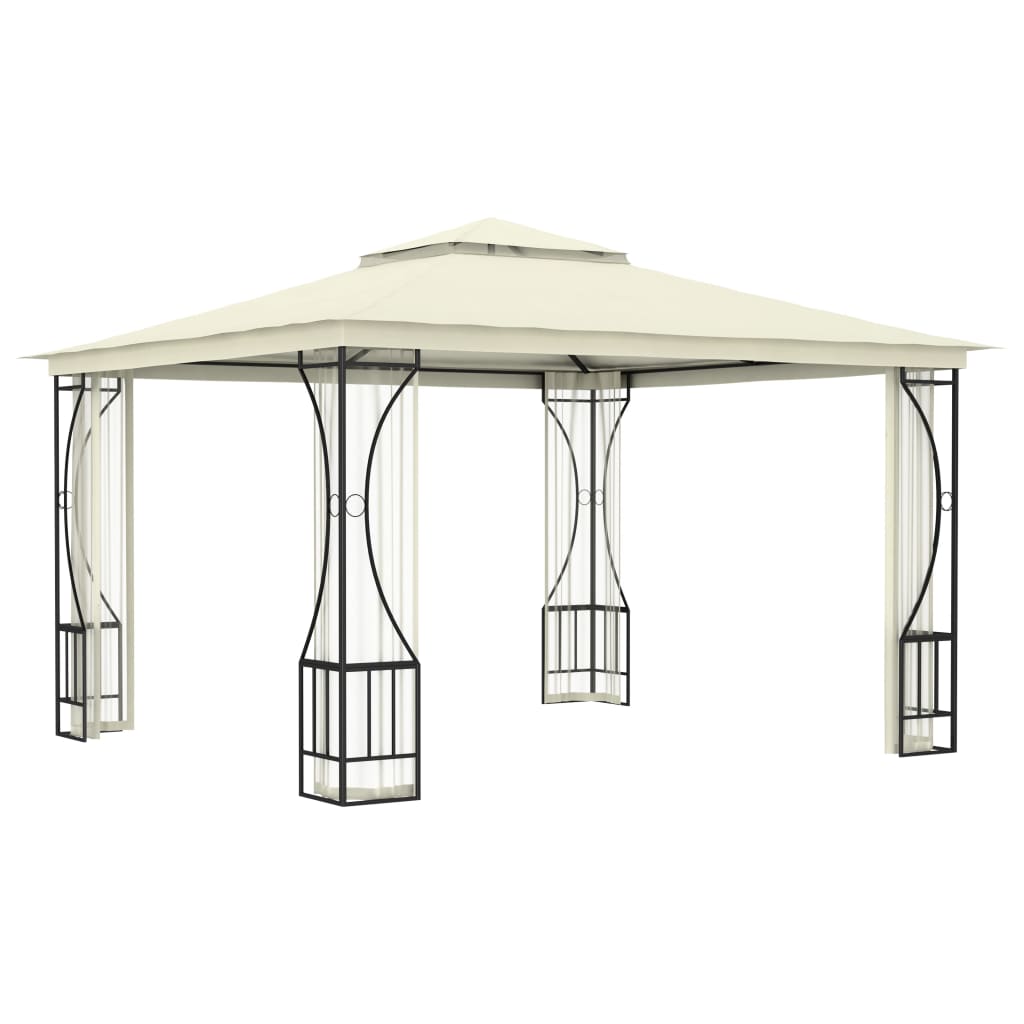 Vidaxl arbor with nets 300x300x265 cm cream -colored