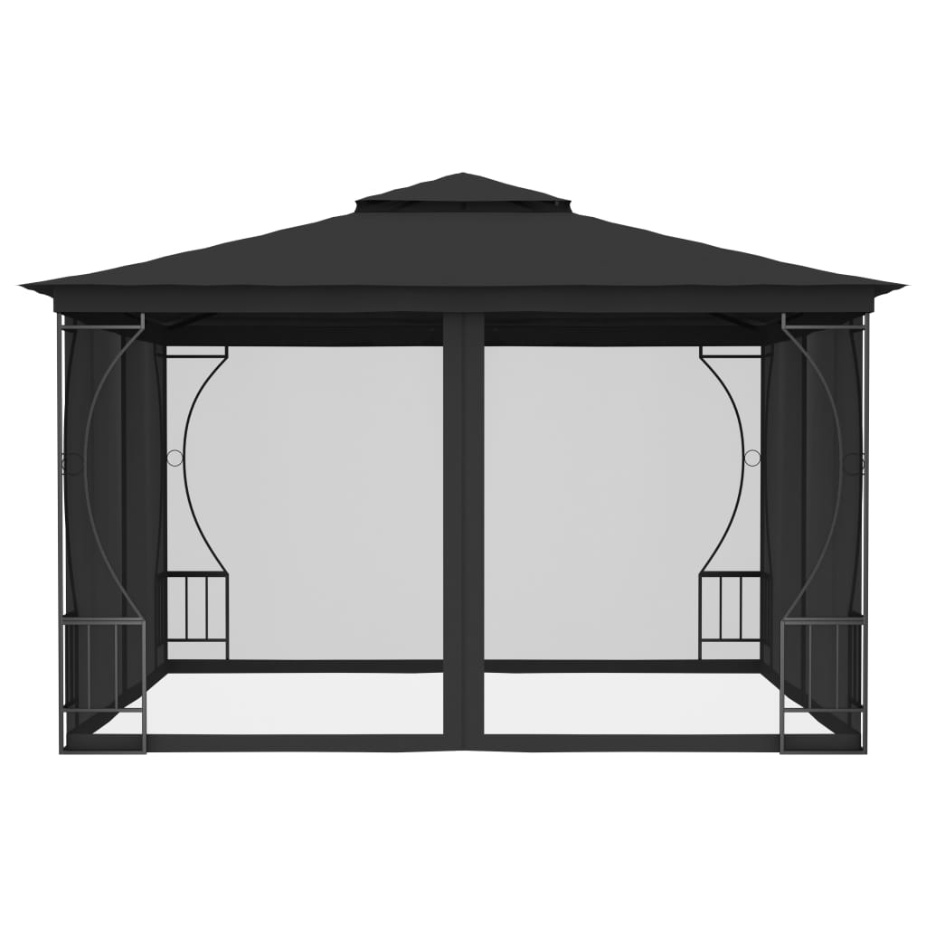 Vidaxl Arbor med nät 300x300x265 cm Anthracite -färgad