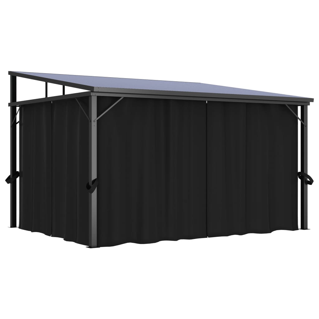 Vidaxl Arbor med gardin 405x294x244 cm Anthracite