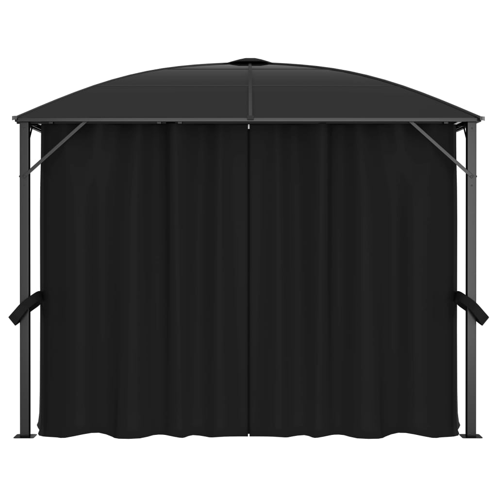 Vidaxl arbor with curtains 300x300x265 cm anthracite