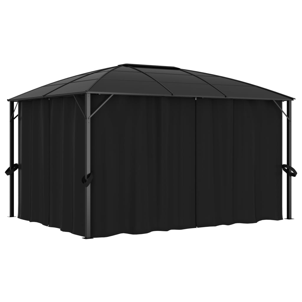 Vidaxl Arbor med gardiner 400x300x265 cm antracit