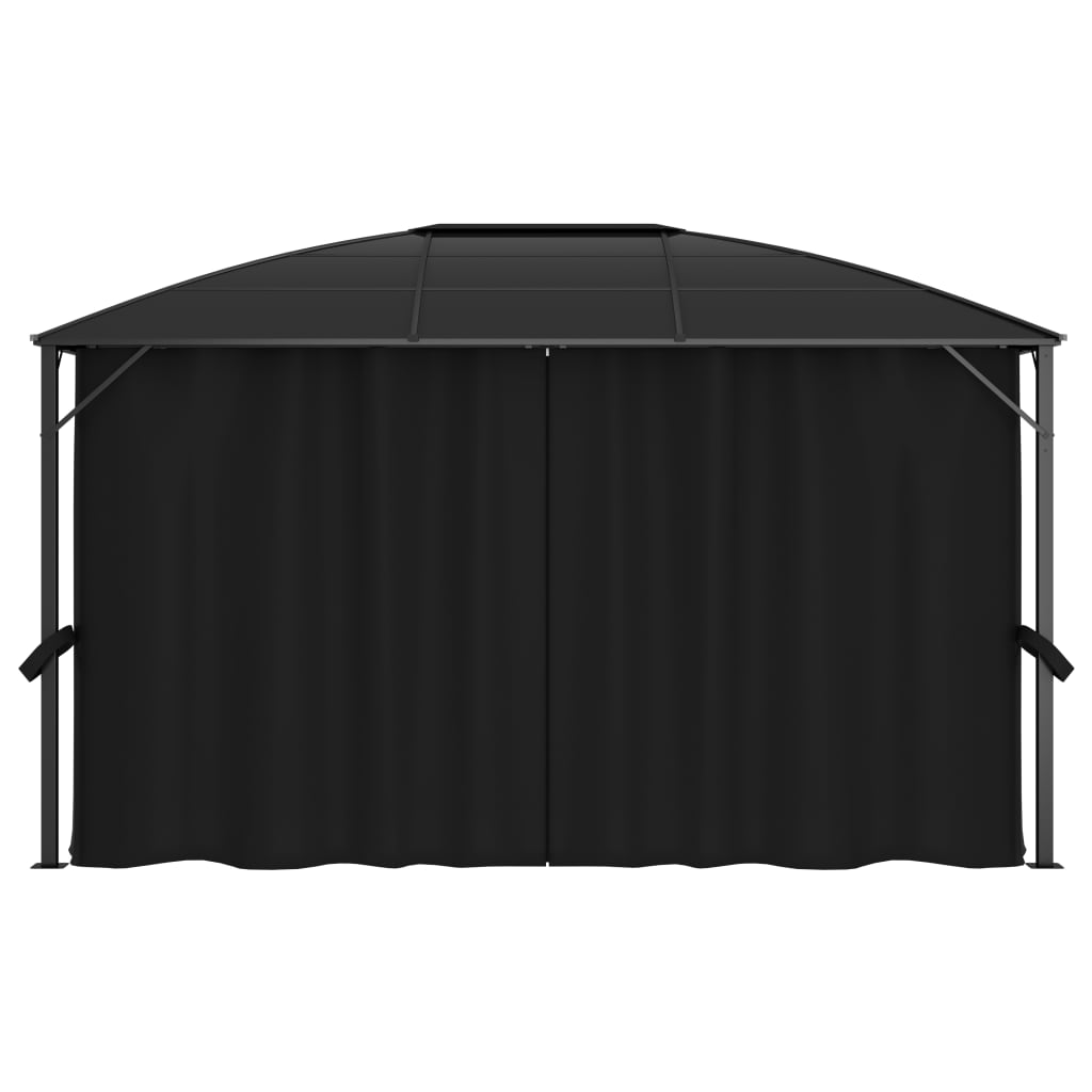 Vidaxl Arbor med gardiner 400x300x265 cm anthracit