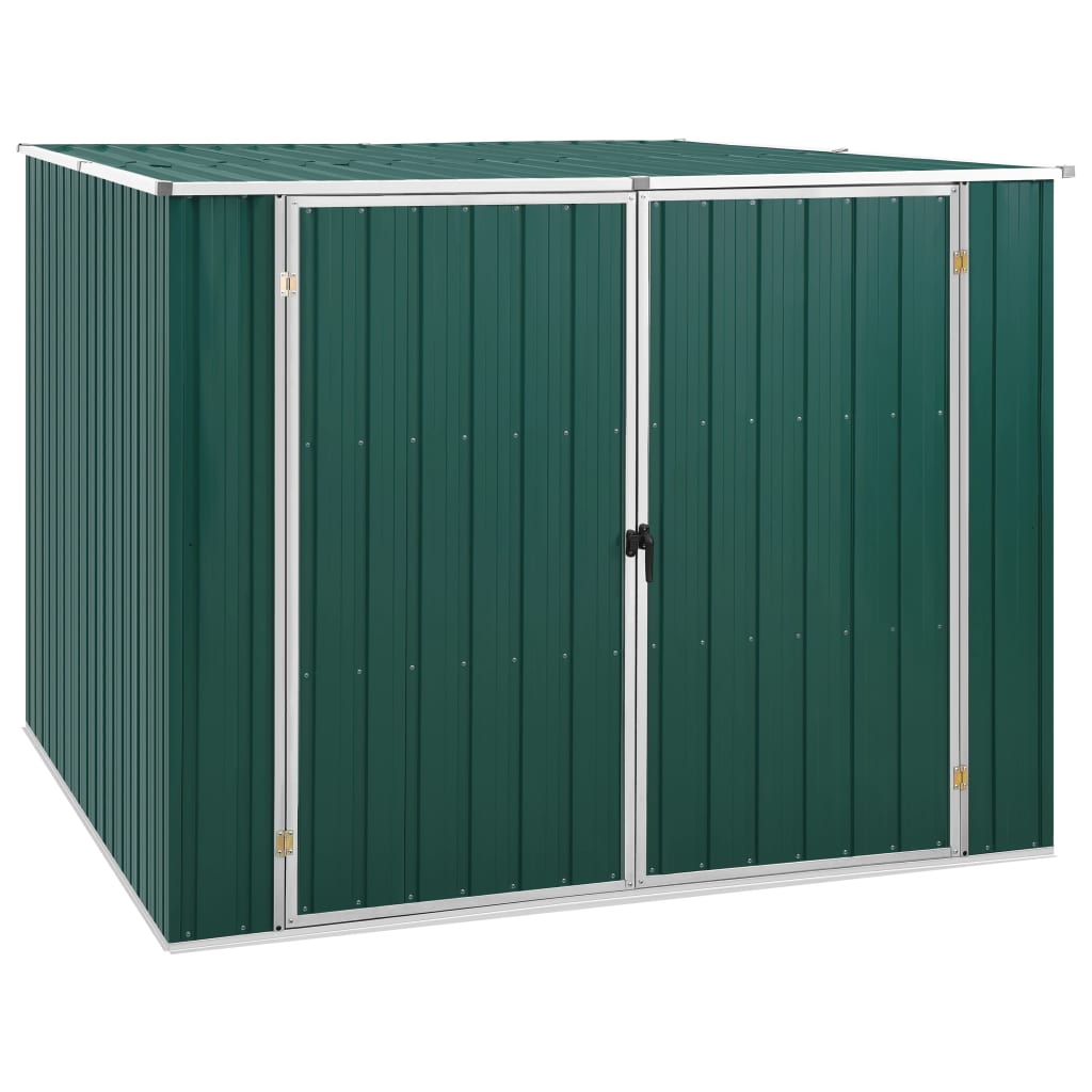 Vidaxl Garden Shed 195x198x159 cm galvanisert stålgrønn