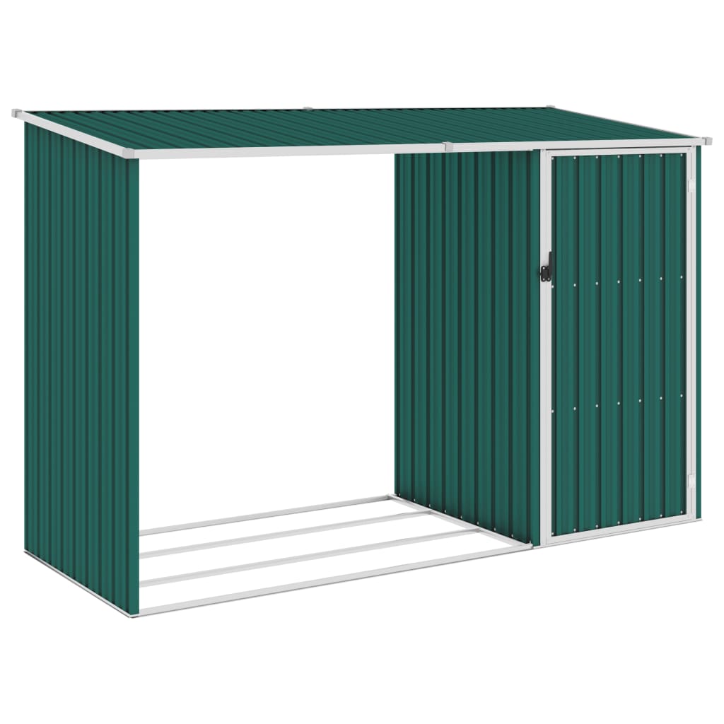 Vidaxl firewood shed 245x98x159 cm galvanized steel green