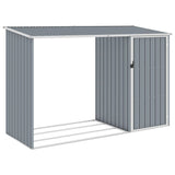 Bidaxl WAWOOD SHED 245x98x159 cm Galvanized Steel Grey