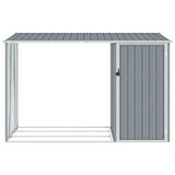 Vidaxl Firewood Shed 245x98x159 cm de acero galvanizado gris