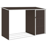 Bidaxl WAWOOD SHED 245x98x159 cm Galvanized Steel Brown