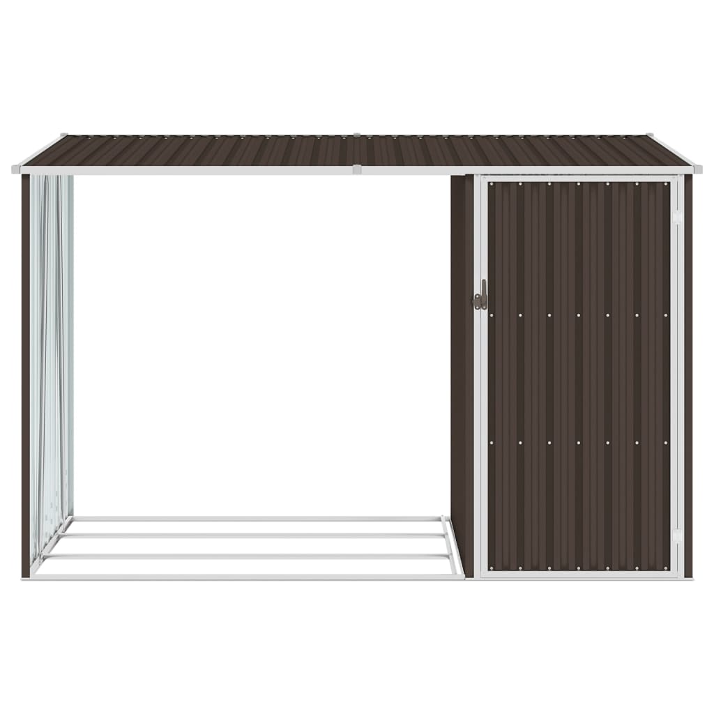 Bidaxl WAWOOD SHED 245x98x159 cm Galvanized Steel Brown