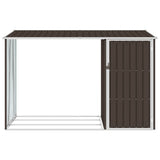 Bidaxl WAWOOD SHED 245x98x159 cm Galvanized Steel Brown