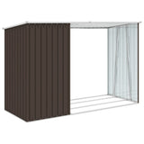 Bidaxl WAWOOD SHED 245x98x159 cm Galvanized Steel Brown