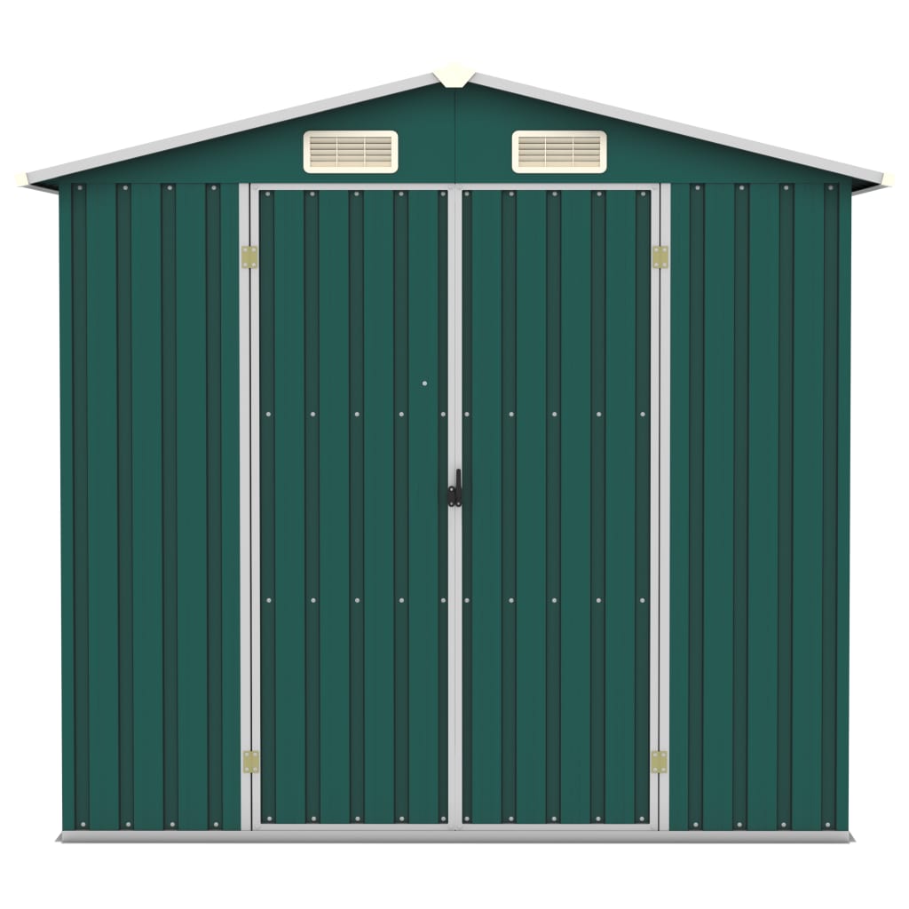 Vidaxl Garden Shed 205x129x183 cm verzinkter Stahlgrün