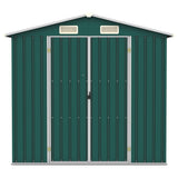 Vidaxl Garden Shed 205x129x183 cm de acero galvanizado verde