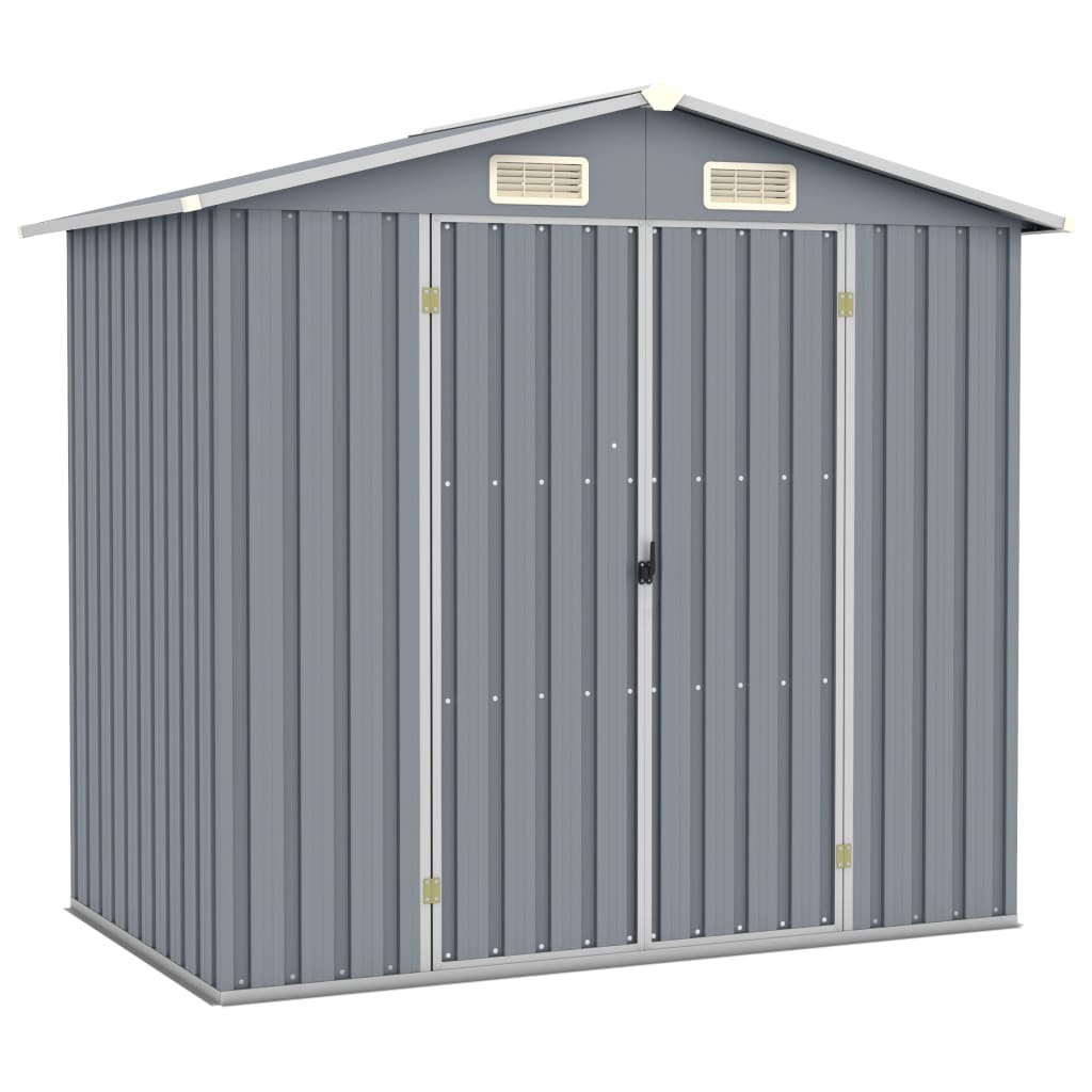 Vidaxl Garden Shed 205x129x183 cm galvanizovaná ocel šedá