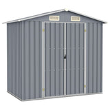 Vidaxl Garden Shed 205x129x183 cm galvaniseret stålgrå