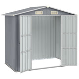 Vidaxl Garden Shed 205x129x183 cm galvaniseret stålgrå