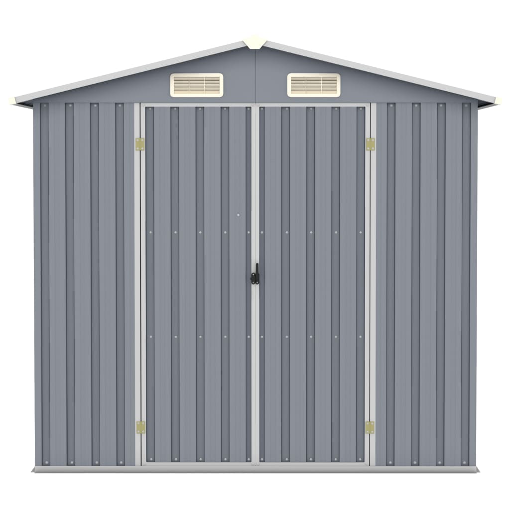 Vidaxl Garden Shed 205x129x183 cm de acero galvanizado gris