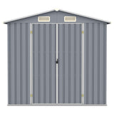 Vidaxl Garden Shed 205x129x183 cm de acero galvanizado gris