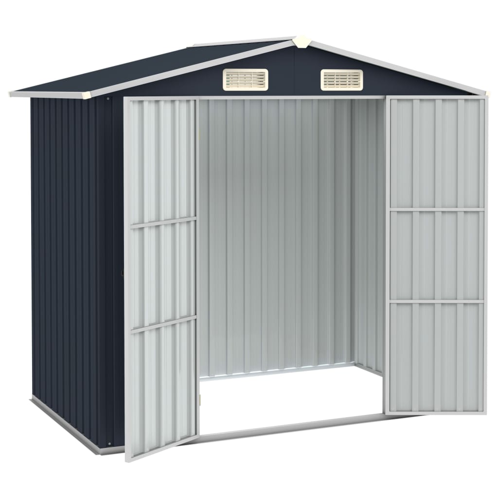 Vidaxl Garden Shed 205x129x183 cm verzinkter Stahl -Anthrazit