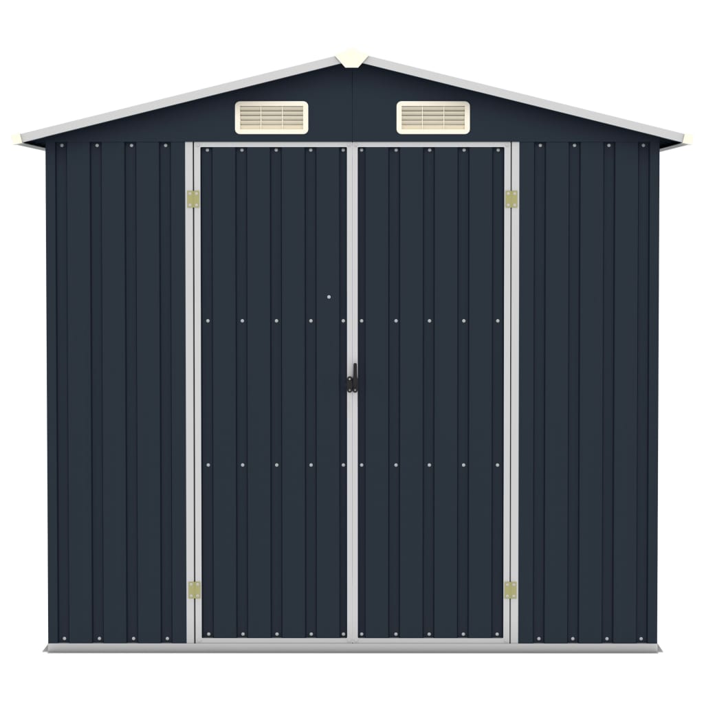 Vidaxl Garden Shed 205x129x183 cm de acero galvanizado antracita