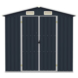 Vidaxl Garden Shed 205x129x183 cm galvaniserad stålantracit