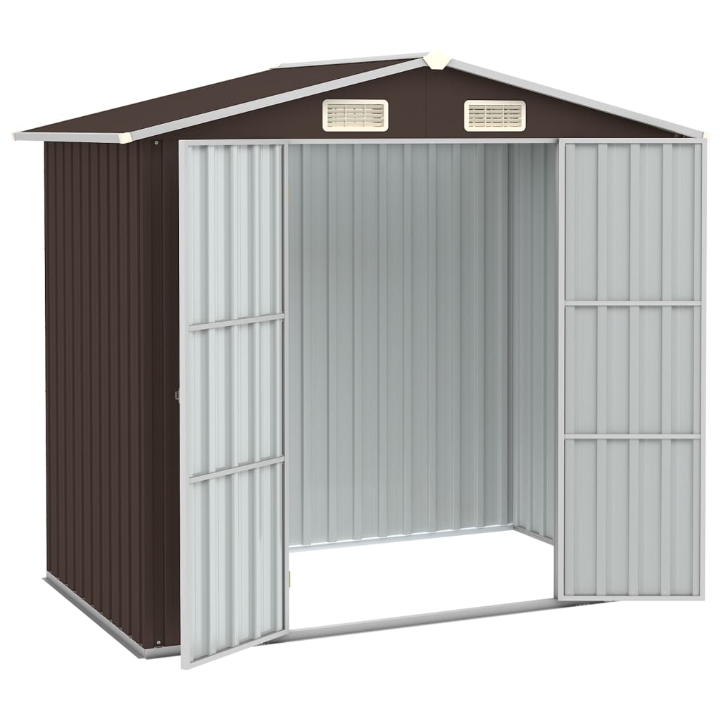 Vidaxl Garden Shed 205x129 x 183 cm verzinkter Stahlbraun