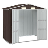 Vidaxl Garden Shed 205x129x183 cm galvaniseret stålbrun