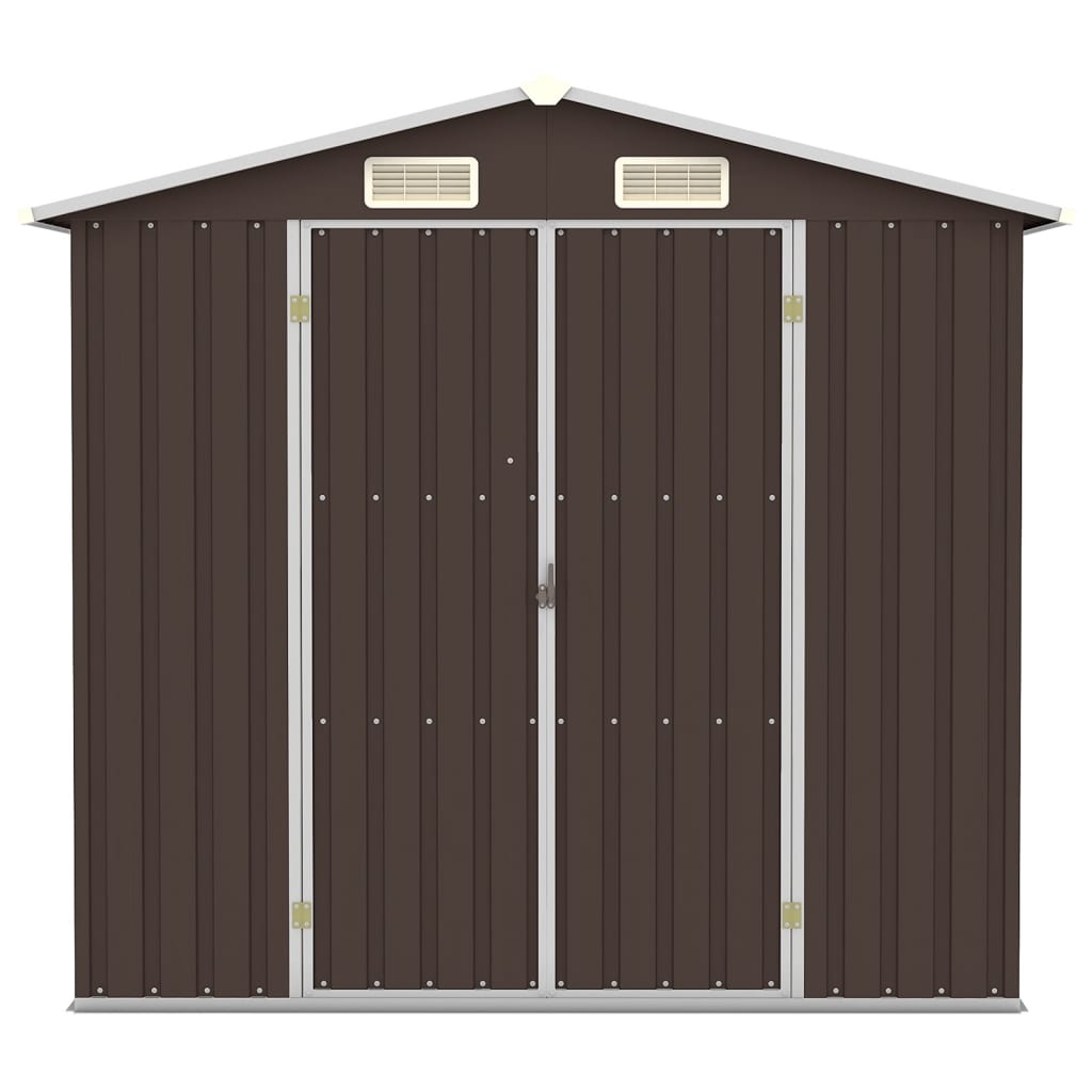 Vidaxl Garden Shed 205x129x183 cm galvaniseret stålbrun