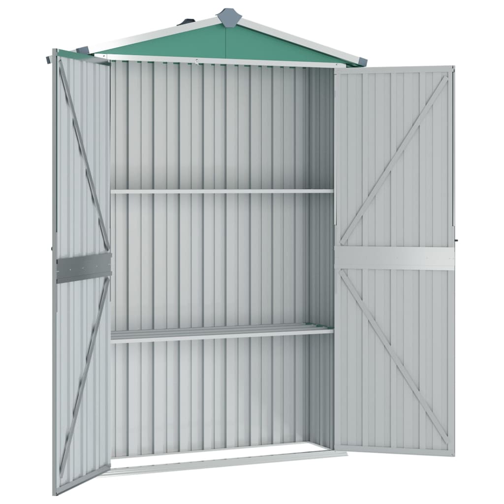 Vidaxl Garden Shed 116x45x175 cm galvanizovaná ocelová zelená