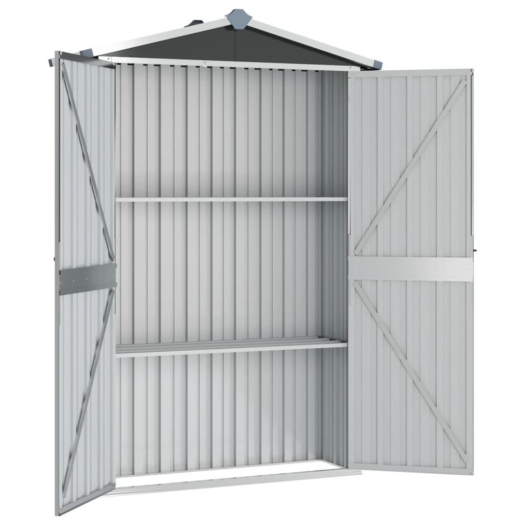 Vidaxl Garden Shed 116x45x175 cm galvanizovaná ocel šedá