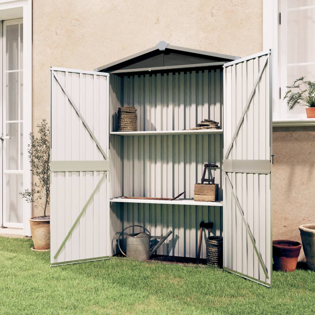 Vidaxl Garden Shed 116x45x175 cm galvanizovaná ocel šedá