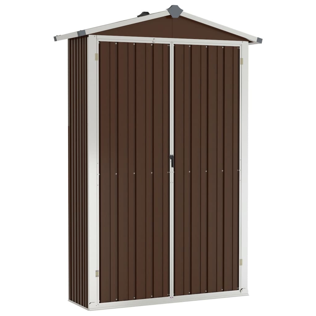 Vidaxl Garden Shed 116x45x175 cm Galvaniserat stålbrunt