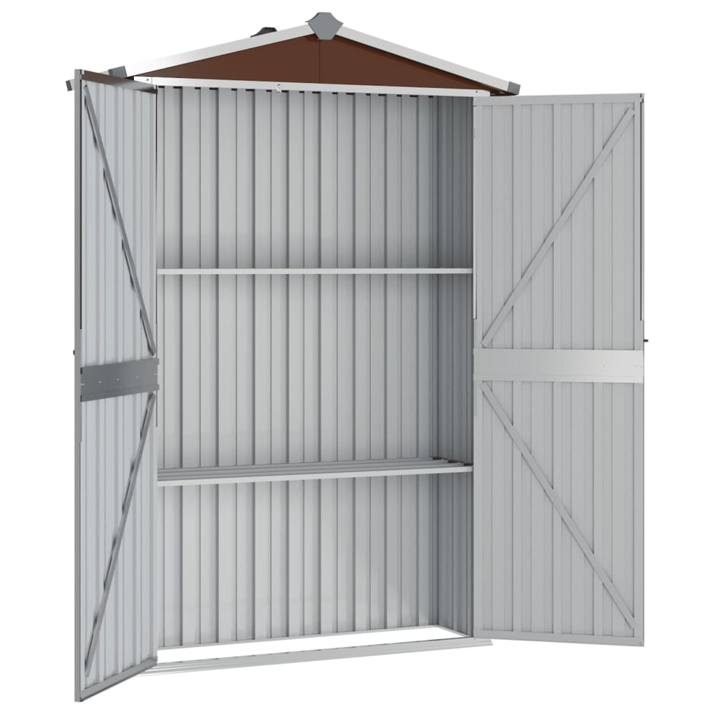 SHED JARDIN VIDAXL 116X45X175 CM BRORN ACIER GALVANISÉ