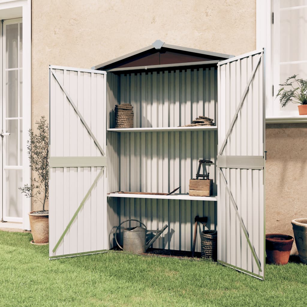 SHED JARDIN VIDAXL 116X45X175 CM BRORN ACIER GALVANISÉ