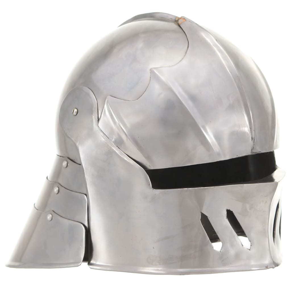 Vidaxl Ridderhelm Medieval Replica Larp Steel Silver Colored