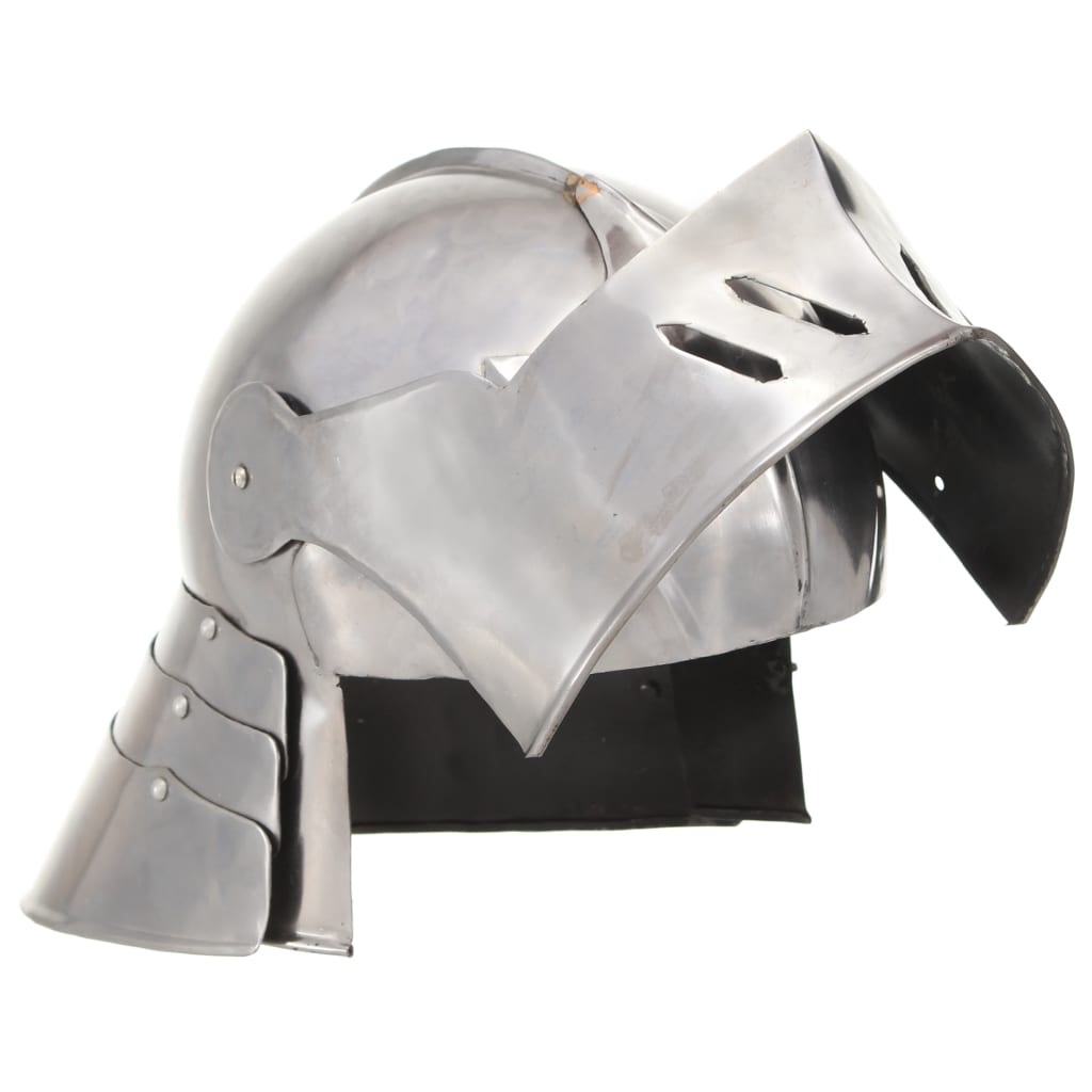 Vidaxl Ridderhelm Medieval Replica Larp Steel Silver colored