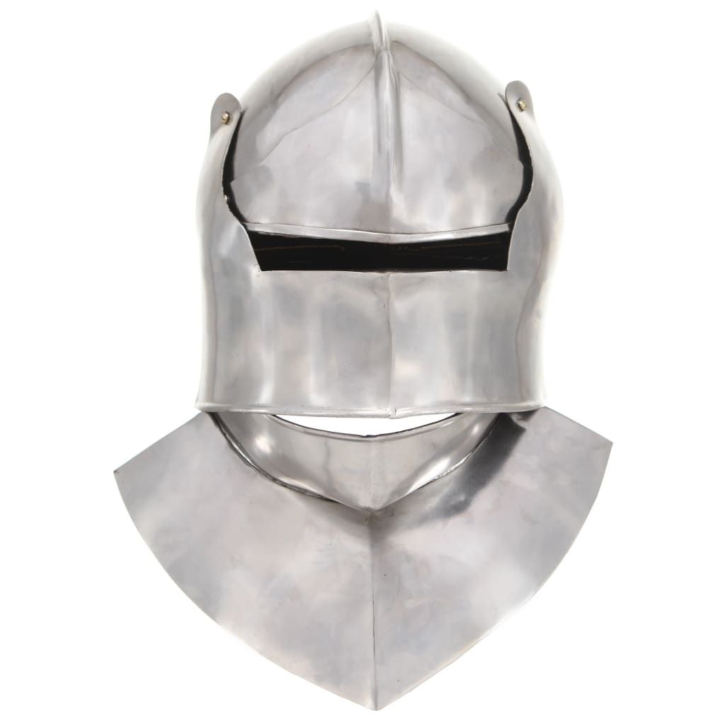 Vidaxl Ridderhelm Medieval Replik Larp Stahl Silberfarbe