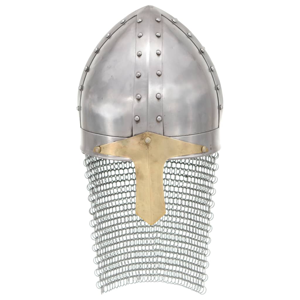 Vidaxl Crusader Hjälm Replica Larp Steel Silver Colored