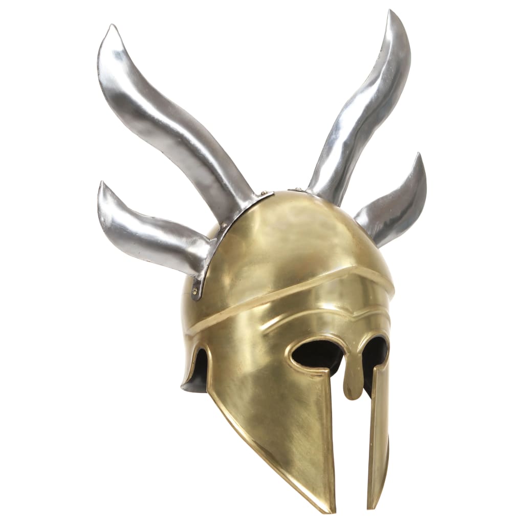 Vidaxl Soldatenhelm Greek Replica Larp Steel Brass -farvet