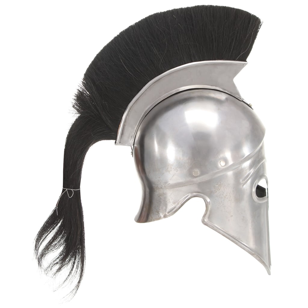 Vidaxl Soldatenhelm Réplica griega Larp Steel Silver Colored