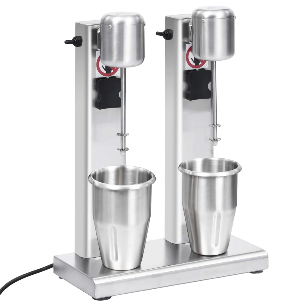 Vidaxl Miellashake Mixer con doppie tazze di acciaio inossidabile 2 L